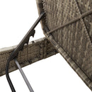 vidaXL szürke polyrattan dupla napozóágy párnával