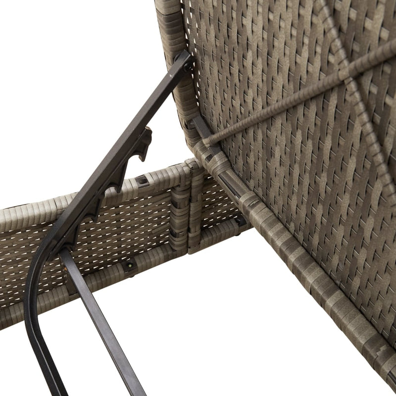 vidaXL szürke polyrattan dupla napozóágy párnával