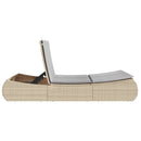 vidaXL bézs polyrattan dupla napozóágy párnával