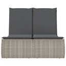 vidaXL világosszürke polyrattan dupla napozóágy párnával