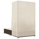 vidaXL barna polyrattan dupla napozóágy tetővel és függönyökkel