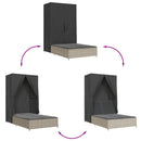 vidaXL világosszürke polyrattan dupla napozóágy tetővel és függönnyel