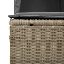 vidaXL világosszürke polyrattan dupla napozóágy tetővel és függönnyel