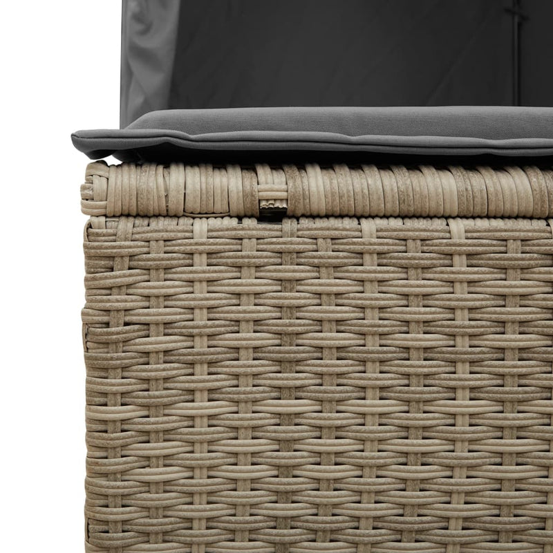 vidaXL világosszürke polyrattan dupla napozóágy tetővel és függönnyel