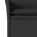 vidaXL 2 db fekete polyrattan kerti szék párnával