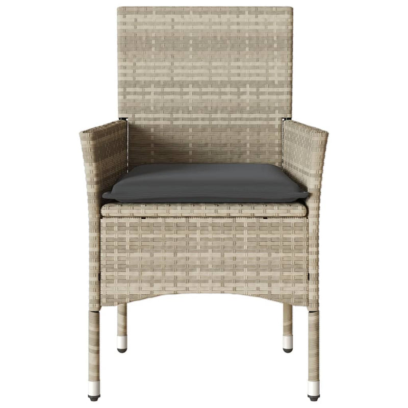 vidaXL 2 db világosszürke polyrattan kerti szék párnával