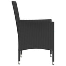 vidaXL 2 db fekete polyrattan kerti szék párnával