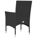 vidaXL 2 db fekete polyrattan kerti szék párnával