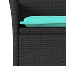 vidaXL 2 db fekete polyrattan kerti szék párnával