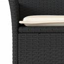 vidaXL 2 db fekete polyrattan kerti szék párnával