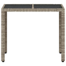 vidaXL világosszürke polyrattan üveglapos kerti asztal 90 x 90 x 75 cm