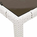 vidaXL fehér polyrattan üveglapos kerti asztal 90 x 90 x 75 cm