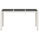 vidaXL fehér polyrattan üveglapos kerti asztal 150 x 90 x 75 cm