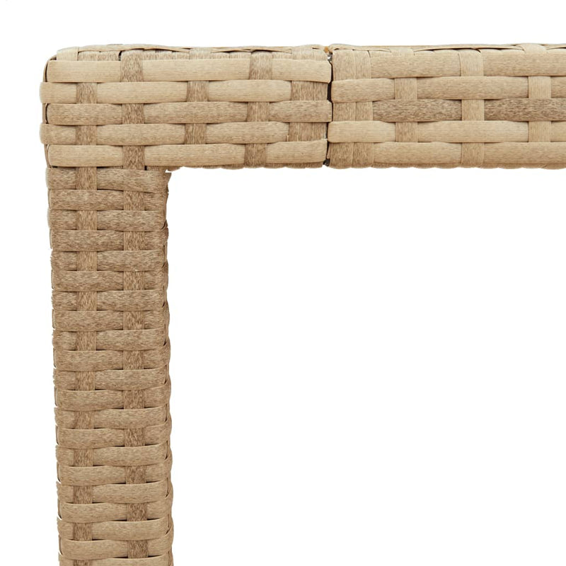 vidaXL bézs polyrattan és akácfa kerti asztal 150 x 90 x 75 cm