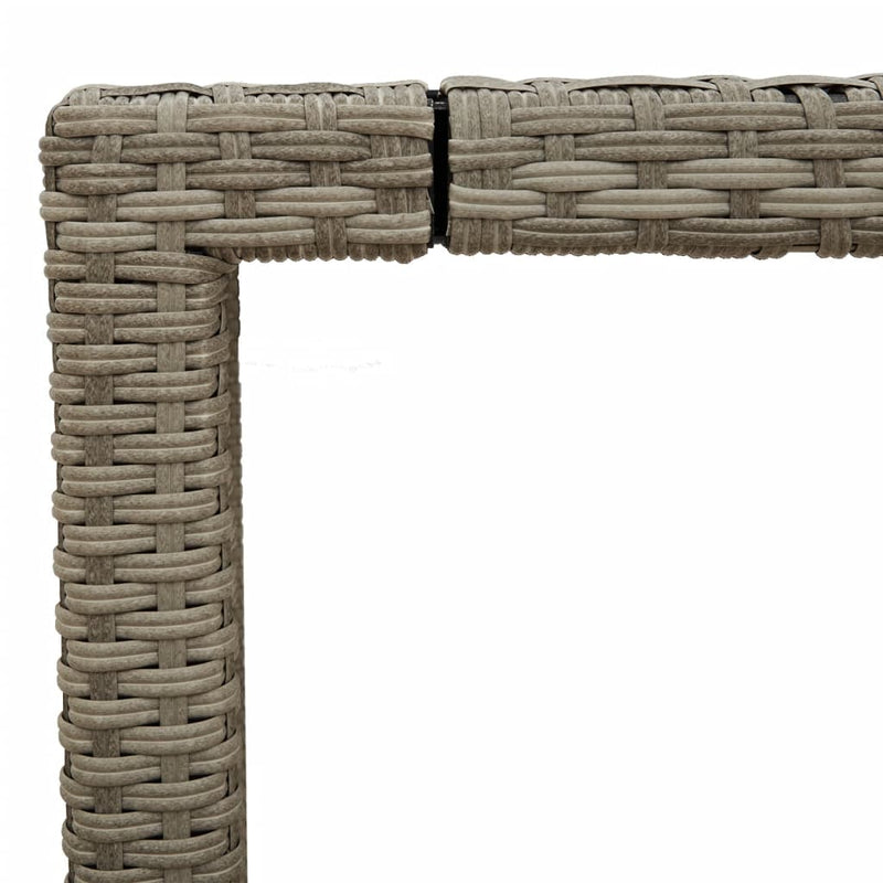 vidaXL világosszürke polyrattan üveglapos kerti asztal 190x90x75 cm