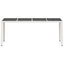 vidaXL fehér polyrattan üveglapos kerti asztal 190 x 90 x 75 cm