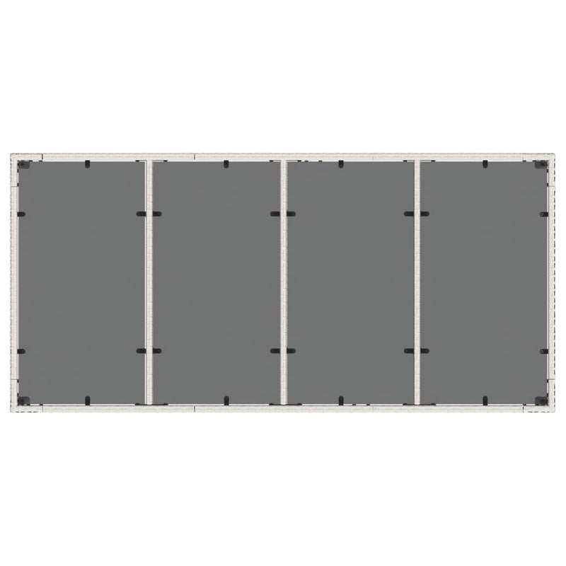 vidaXL fehér polyrattan üveglapos kerti asztal 190 x 90 x 75 cm