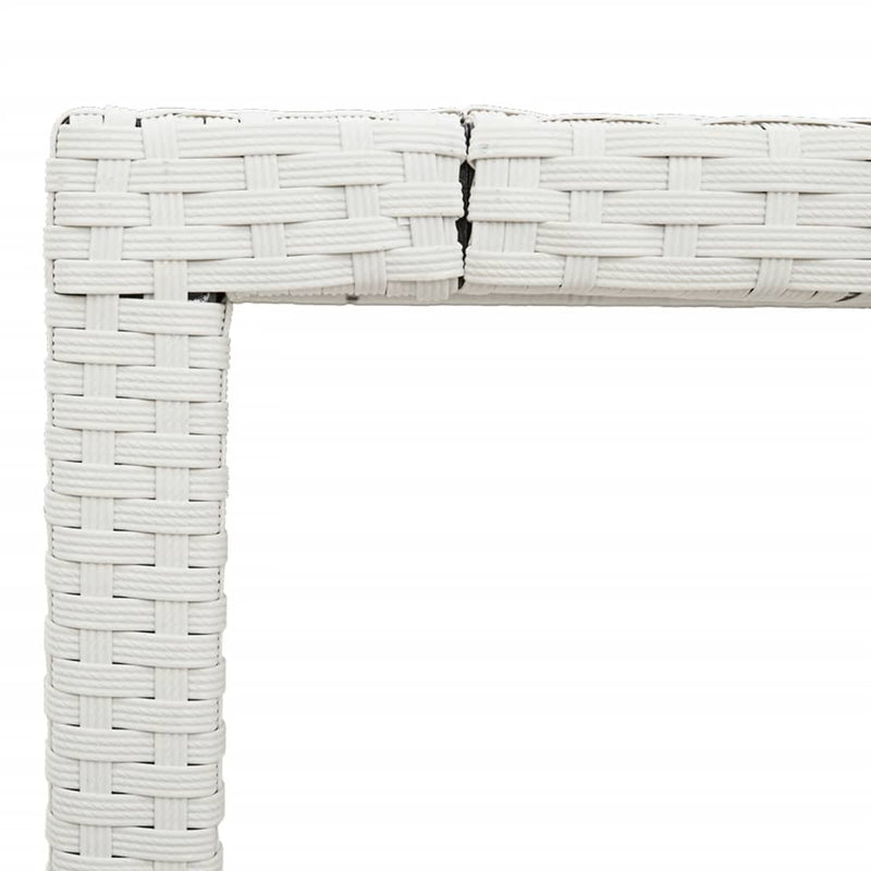 vidaXL fehér polyrattan üveglapos kerti asztal 190 x 90 x 75 cm