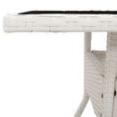 vidaXL fehér polyrattan üveglapos kerti asztal 80 x 80 x 75 cm