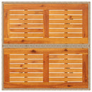 vidaXL bézs polyrattan és akácfa kerti asztal 80 x 80 x 75 cm