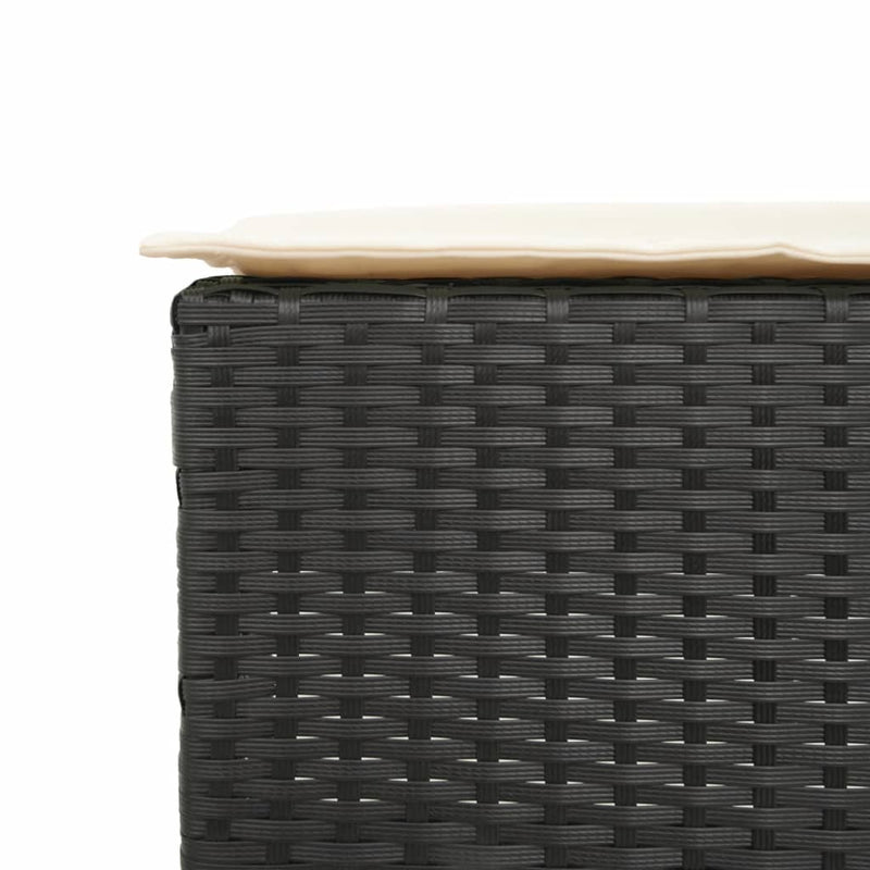 vidaXL 2 db fekete polyrattan kerti bárszék párnával