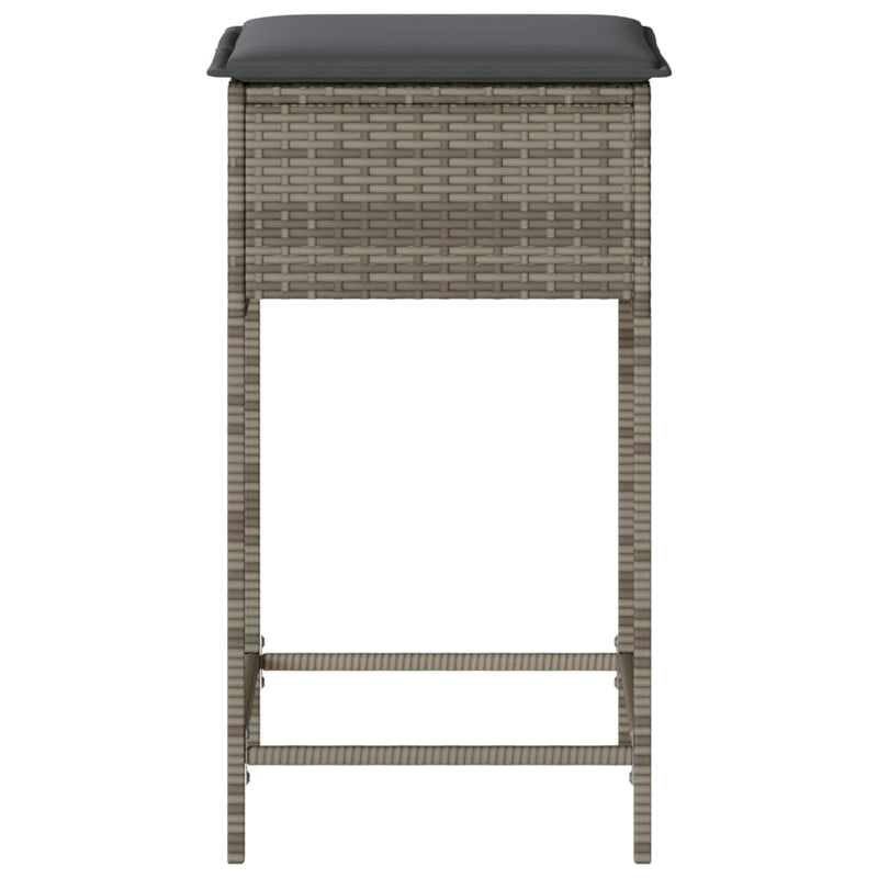 vidaXL 2 db szürke polyrattan kerti bárszék párnával