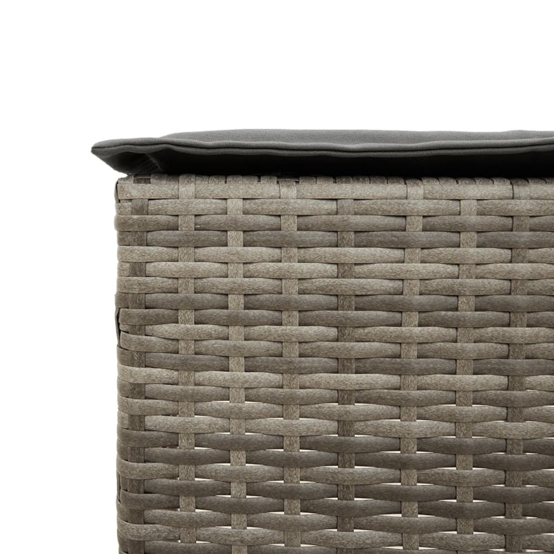 vidaXL 2 db szürke polyrattan kerti bárszék párnával