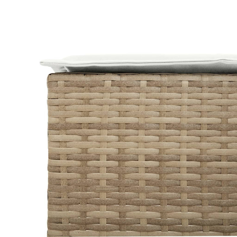 vidaXL 2 db bézs polyrattan kerti bárszék párnával