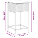 vidaXL 2 db világosszürke polyrattan kerti bárszék párnával