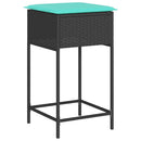 vidaXL 2 db fekete polyrattan kerti bárszék párnákkal