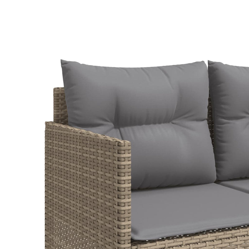 vidaXL bézs polyrattan napozóágy párnával