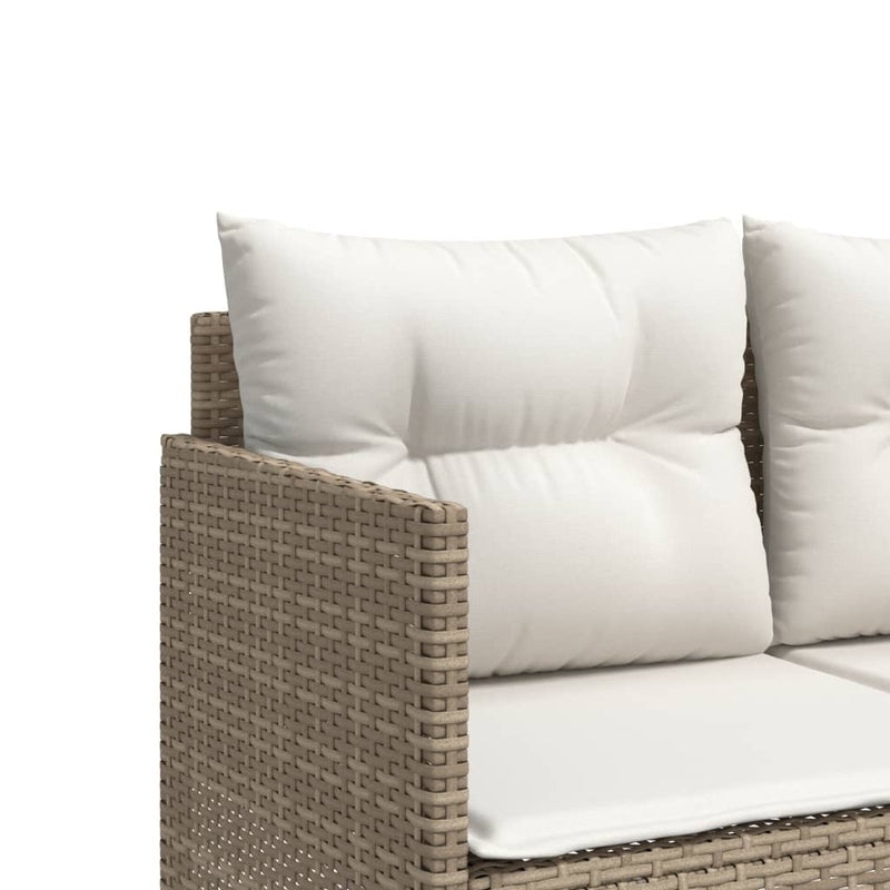 vidaXL bézs polyrattan napozóágy párnával