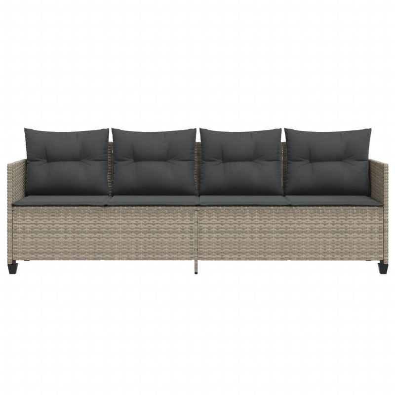 vidaXL világosszürke polyrattan napozóágy párnával