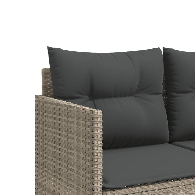 vidaXL világosszürke polyrattan napozóágy párnával