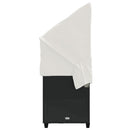 vidaXL fekete polyrattan napozóágy tetővel és párnával