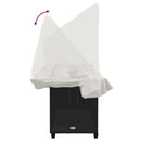 vidaXL fekete polyrattan napozóágy tetővel és párnával