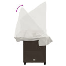 vidaXL barna polyrattan napozóágy tetővel és párnával