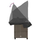 vidaXL szürke polyrattan napozóágy tetővel és párnával