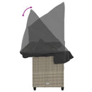 vidaXL világosszürke polyrattan napozóágy tetővel és párnával