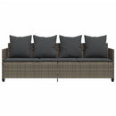 vidaXL szürke polyrattan napozóágy párnával