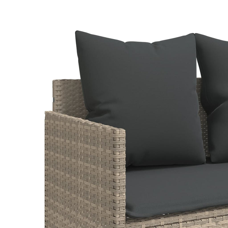 vidaXL világosszürke polyrattan napozóágy párnával