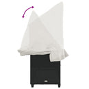 vidaXL fekete polyrattan napozóágy tetővel és párnával