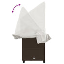 vidaXL barna polyrattan napozóágy tetővel és párnával