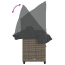 vidaXL szürke polyrattan napozóágy tetővel és párnával