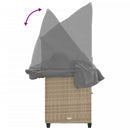 vidaXL bézs polyrattan napozóágy tetővel és párnával