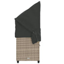 vidaXL világosszürke polyrattan napozóágy tetővel és párnával