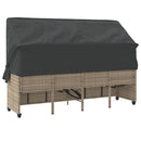 vidaXL világosszürke polyrattan napozóágy tetővel és párnával