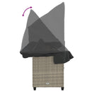 vidaXL világosszürke polyrattan napozóágy tetővel és párnával