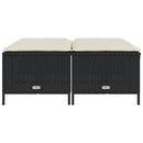 vidaXL 4 db fekete polyrattan kerti szék párnákkal