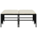 vidaXL 4 db fekete polyrattan kerti szék párnákkal